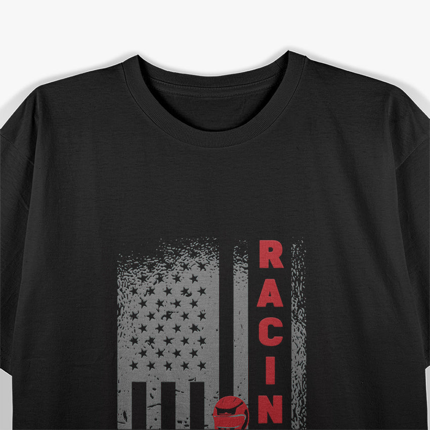 Vintage American Go Kart Racing with USA Flag T-Shirt