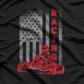 Vintage American Go Kart Racing with USA Flag T-Shirt