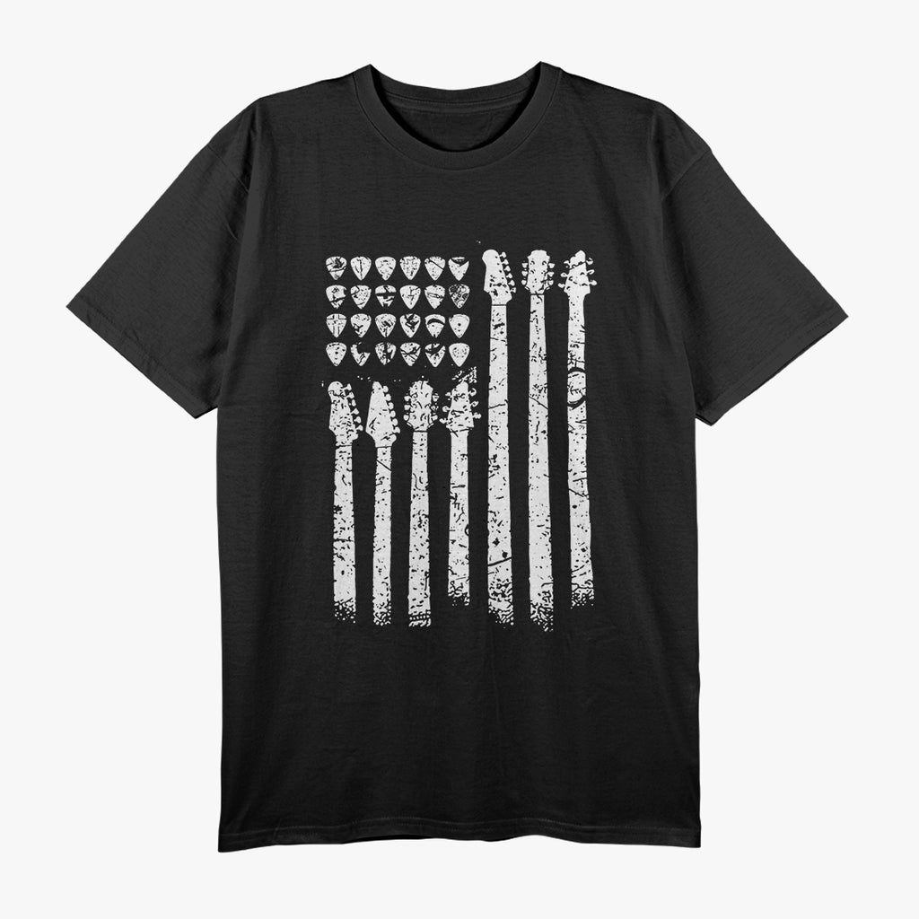 American Flag Guitar Guitarist T-Shirt
