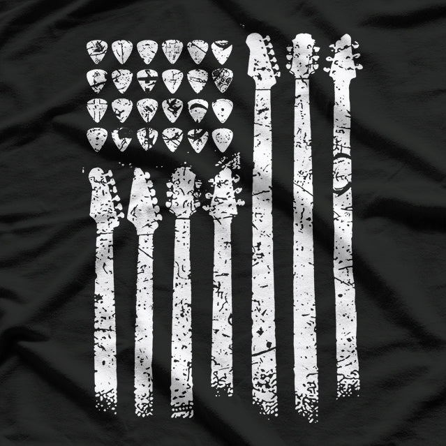 American Flag Guitar Guitarist T-Shirt