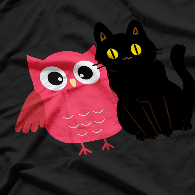A Cat and an Owl for Pet Owners of Cats and Owls T-Shirt