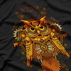 Mechanical Owl Steampunk-Inspired Wisdom in Motion T-Shirt