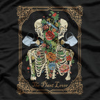 Tarot Card Skeleton Skull with Flowers and Plants T-Shirt
