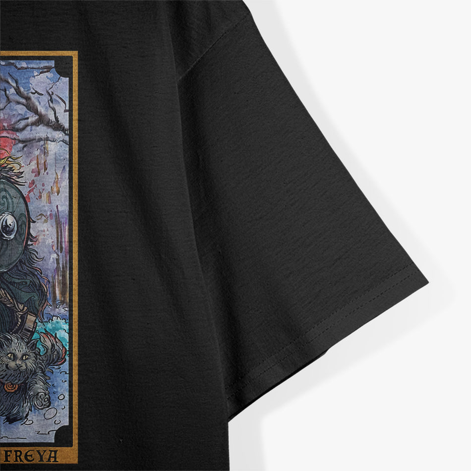 The Goddess Freyja: The Chariot Tarot Card - Norse Pagan Witchcraft T-Shirt