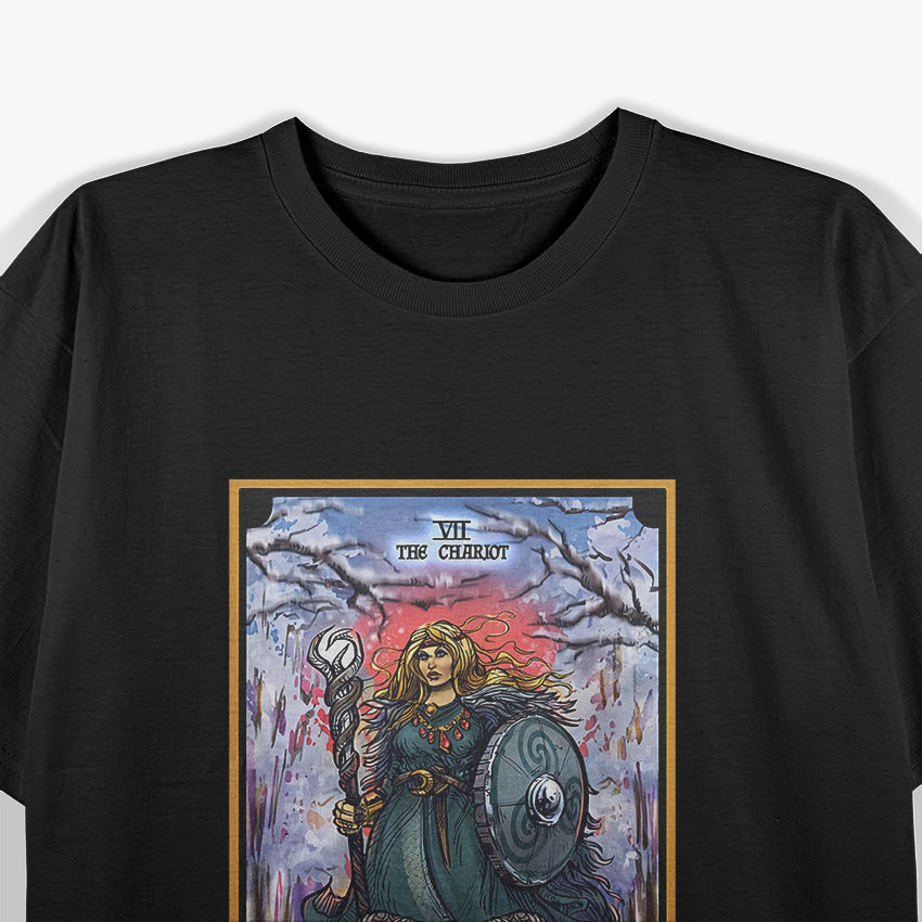 The Goddess Freyja: The Chariot Tarot Card - Norse Pagan Witchcraft T-Shirt