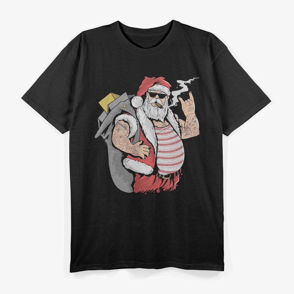 Tattooed Santa Claus Funny T-Shirt