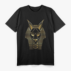 Anubis Ancient Egyptian God in Black and Gold T-Shirt