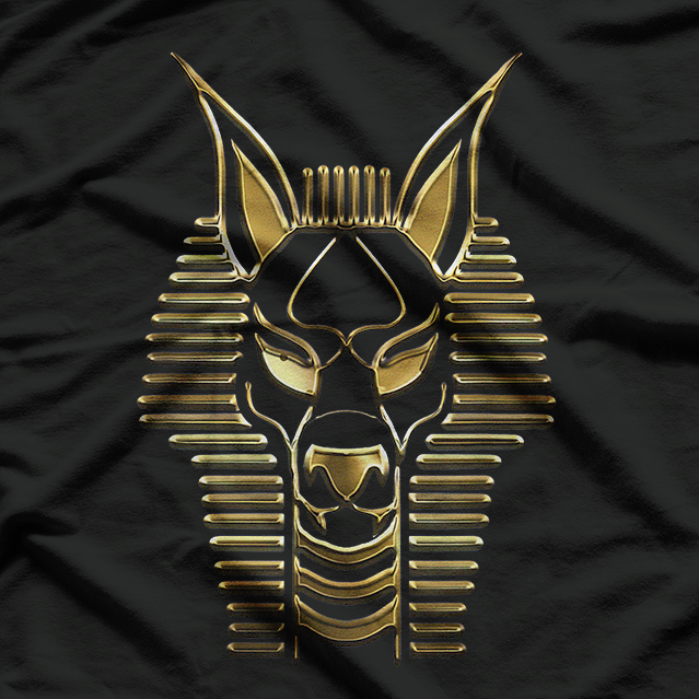 Anubis Ancient Egyptian God in Black and Gold T-Shirt