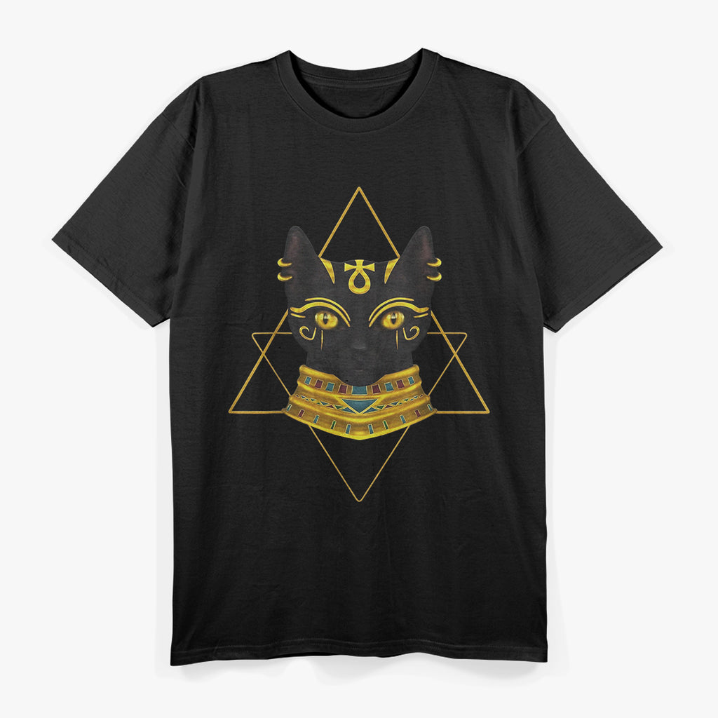 Bastet Goddess of Cats in Mystical Black T-Shirt