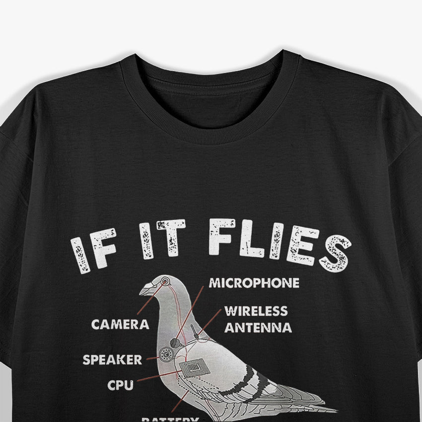 Bird Anatomy If it Flies it Spies Bird Watching T-Shirt