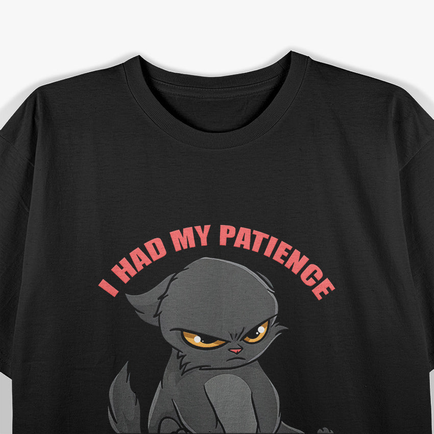 I Had My Patience Tested I'm Negative Cute Black Cat T-Shirt