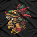 Quetzalcoatl Aztec Skull Mesoamerican Mythology Fusion T-Shirt