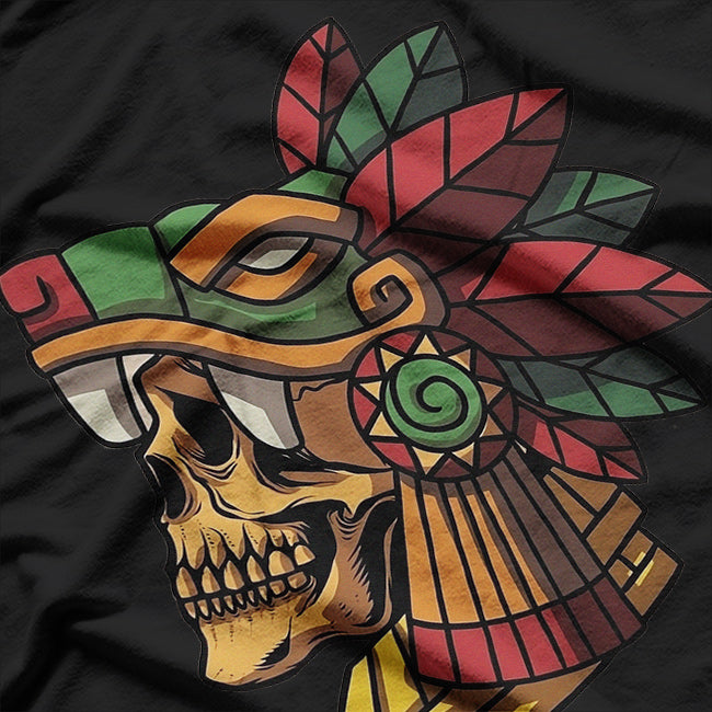Quetzalcoatl Aztec Skull Mesoamerican Mythology Fusion T-Shirt
