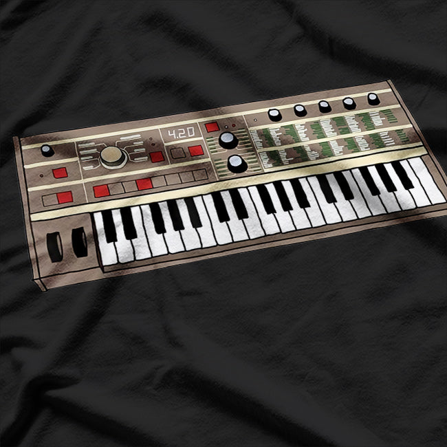 Vintage Synth Keyboard Electronic Music Synthesizer Retro Vibes T-Shirt