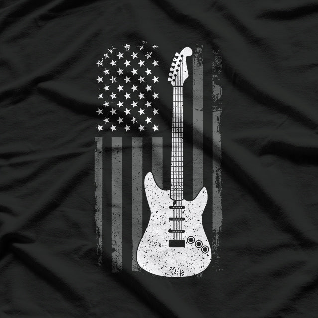 Guitar American US Flag Music Player Electric Guitarist Gift T-Shirt