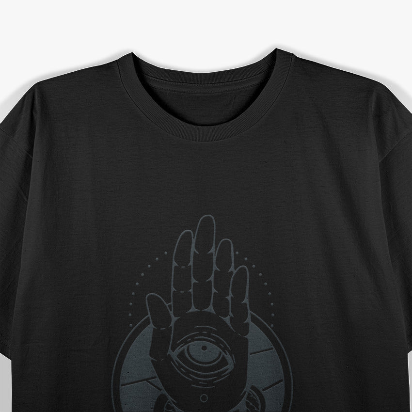 Hamsa Snake Hand with Eye Masonic Symbolism and Occult Power T-Shirt