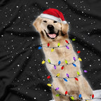 Golden Retriever Santa Christmas Tree Lights Xmas T-Shirt