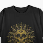 Skull Sun Gothic Symbolism of Light and Darkness T-Shirt