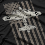 B17 Bomber WW2 Plane Aircraft US Flag Veteran Pilot T-Shirt