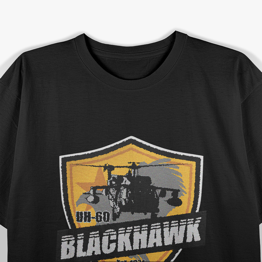 Dark UH-60 Black Hawk Aviation PIlot T-Shirt