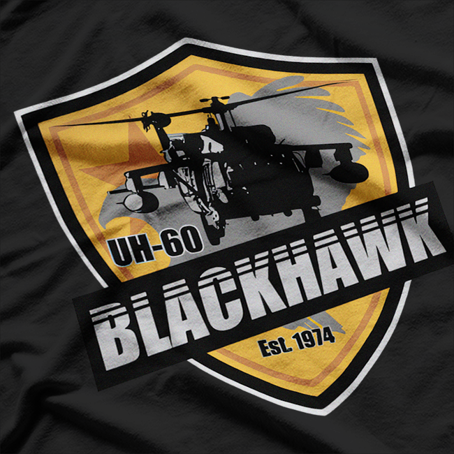 Dark UH-60 Black Hawk Aviation PIlot T-Shirt