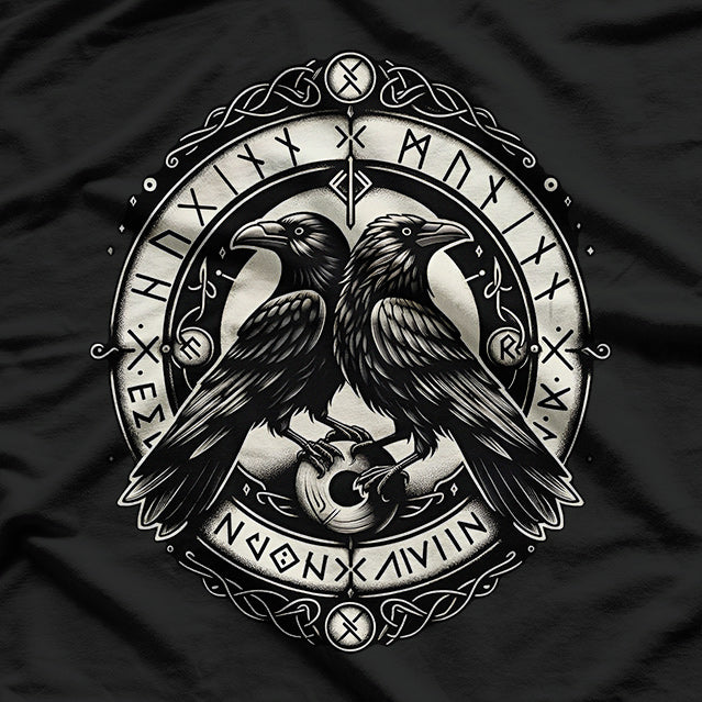 Odin Ravens Huginn and Muninn Norse Mythology T-Shirt