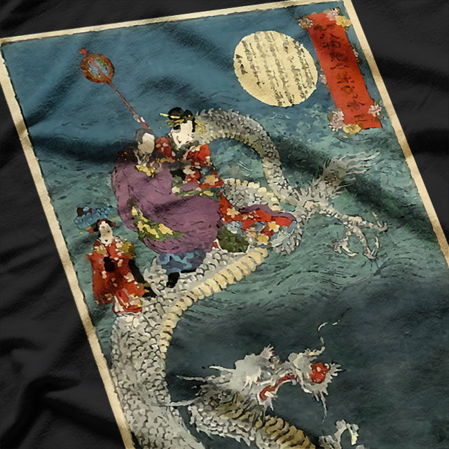 Traditional Japanese Dragon and Samurai - A Timeless Battle of Power T-Shirt