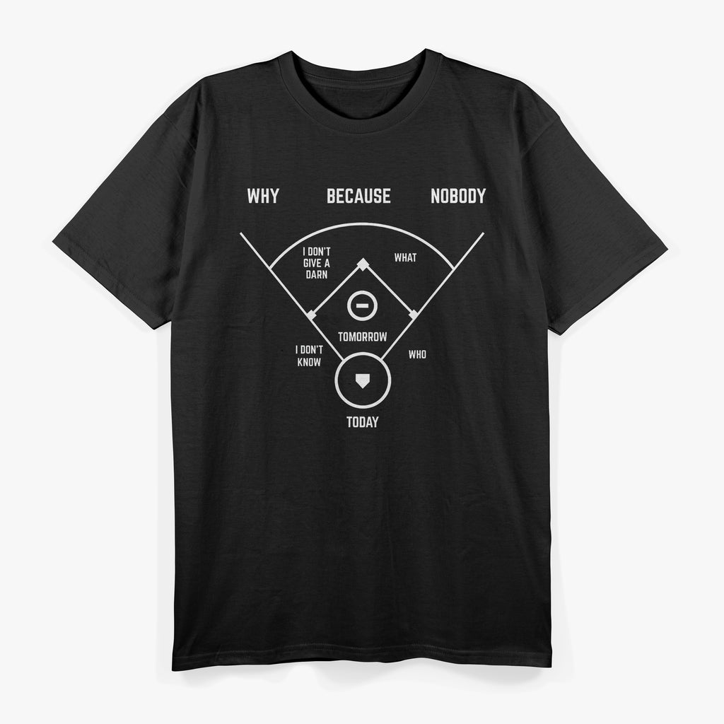 Funny Who's On First Baseball Joke T-Shirt