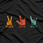 Peace Love Rock Vintage Concert Band Rock Music Vibes T-Shirt