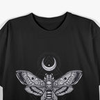Moon and Moth Mystical Elegance Under the Night Sky T-Shirt