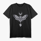 Moon and Moth Mystical Elegance Under the Night Sky T-Shirt