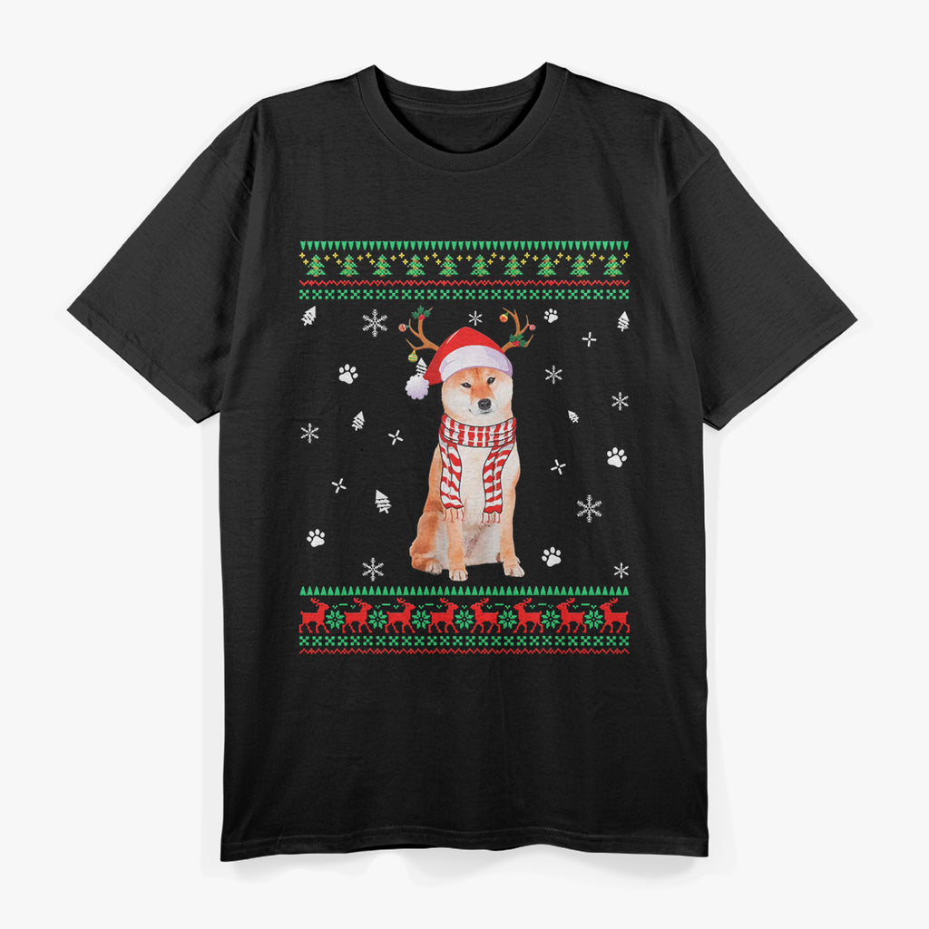 Shiba Inu Dog Lover Christmas Tree Lights T-Shirt