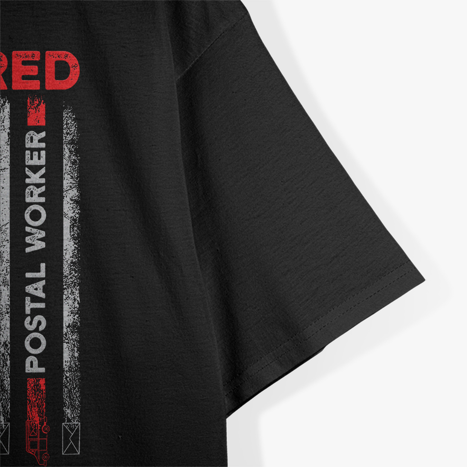 Postman Mail Carrier, Retired Postman USA Flag T-Shirt