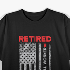 Postman Mail Carrier, Retired Postman USA Flag T-Shirt