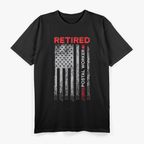 Postman Mail Carrier, Retired Postman USA Flag T-Shirt