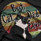 Best Cat Dad Ever Tuxedo Retro T-Shirt