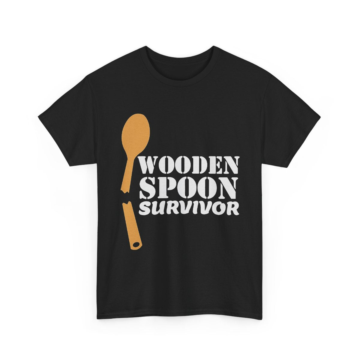 Wooden Spoon Survivor – Funny Cultural Humor T-Shirt