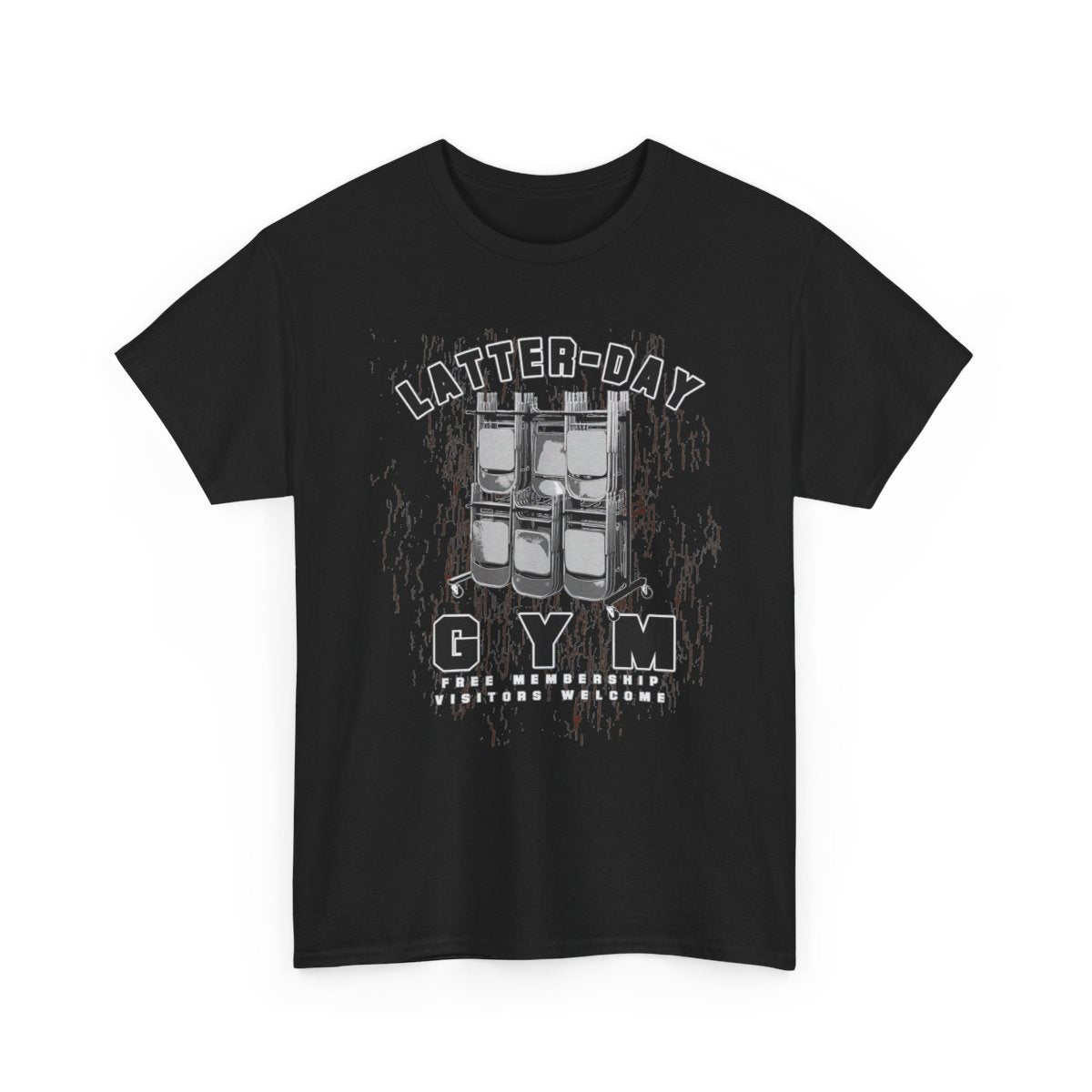 Latter-Day Gym – Free Membership Funny Mormon Humor Graphic T-Shirt