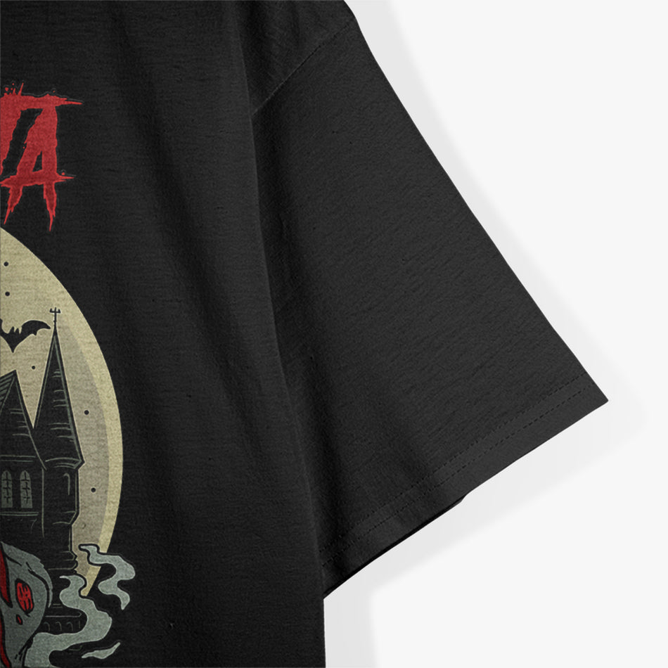 Retro Horror Christmas Santa with a Chilling Twist T-Shirt