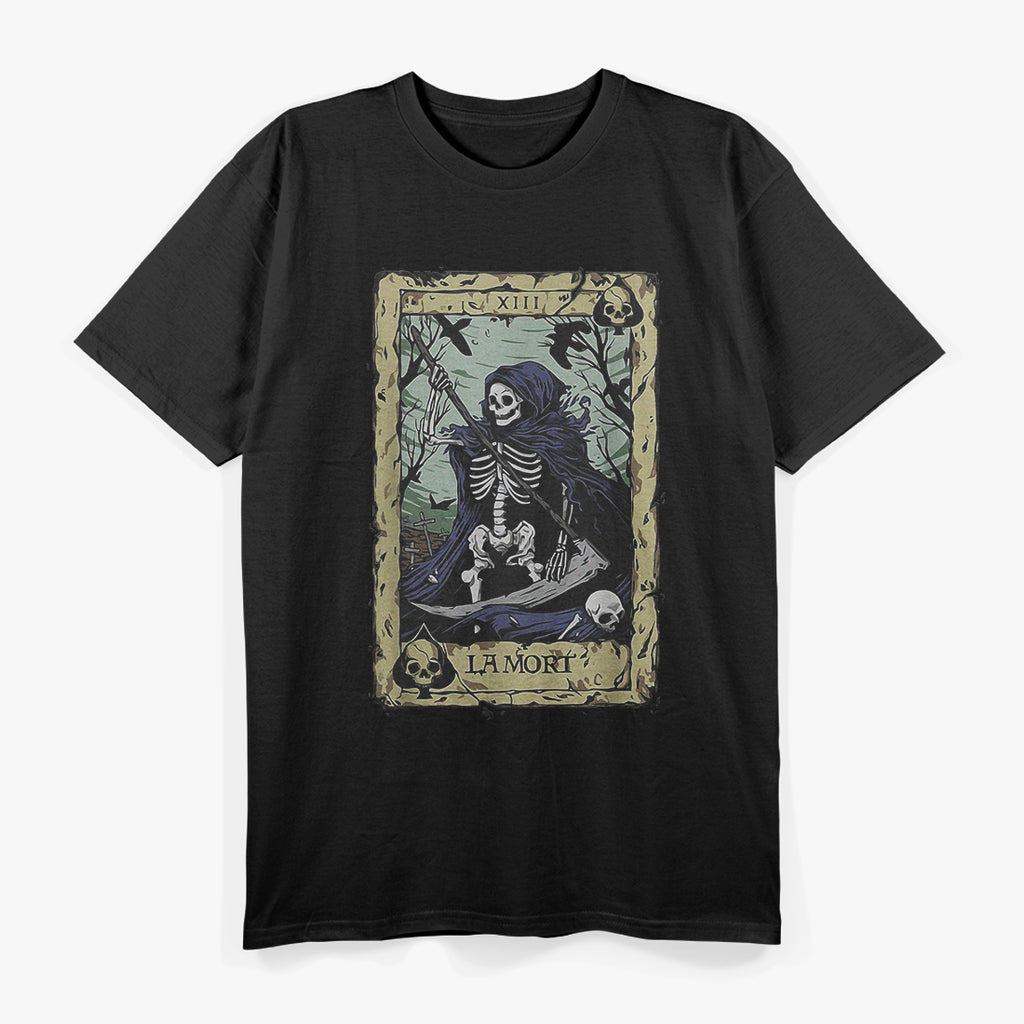 The Death Tarot Tapestry La Mort in Mystical Elegance T-Shirt