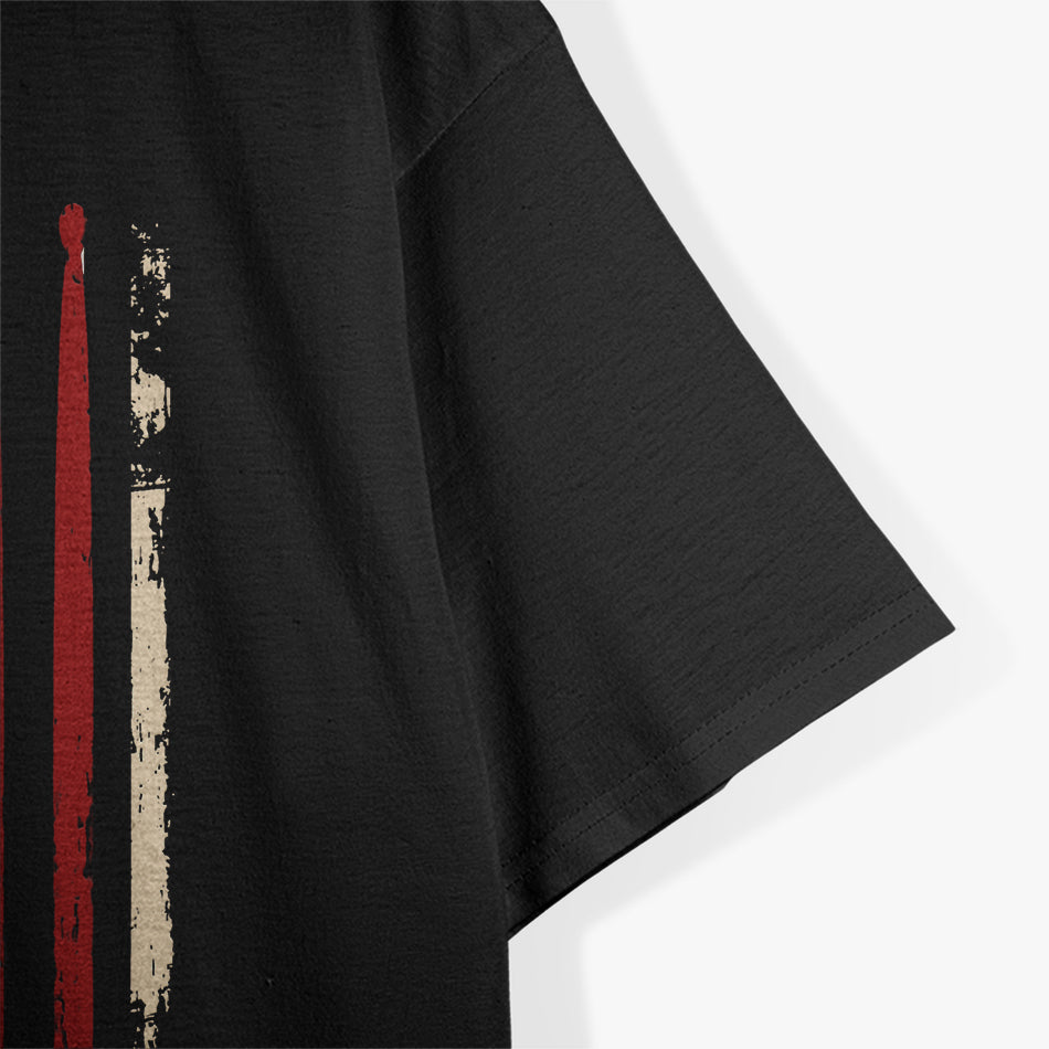 Vintage Drum Sticks American Flag T-Shirt