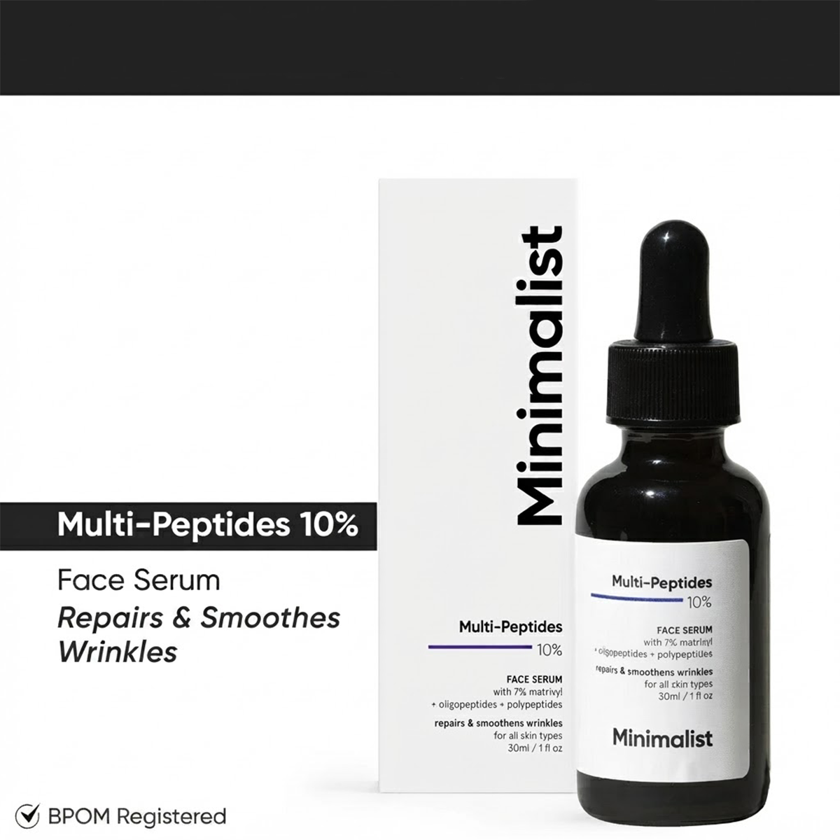 Minimalist 10% Multi Peptide Face Serum 30ml Anti Aging Collagen Boosting