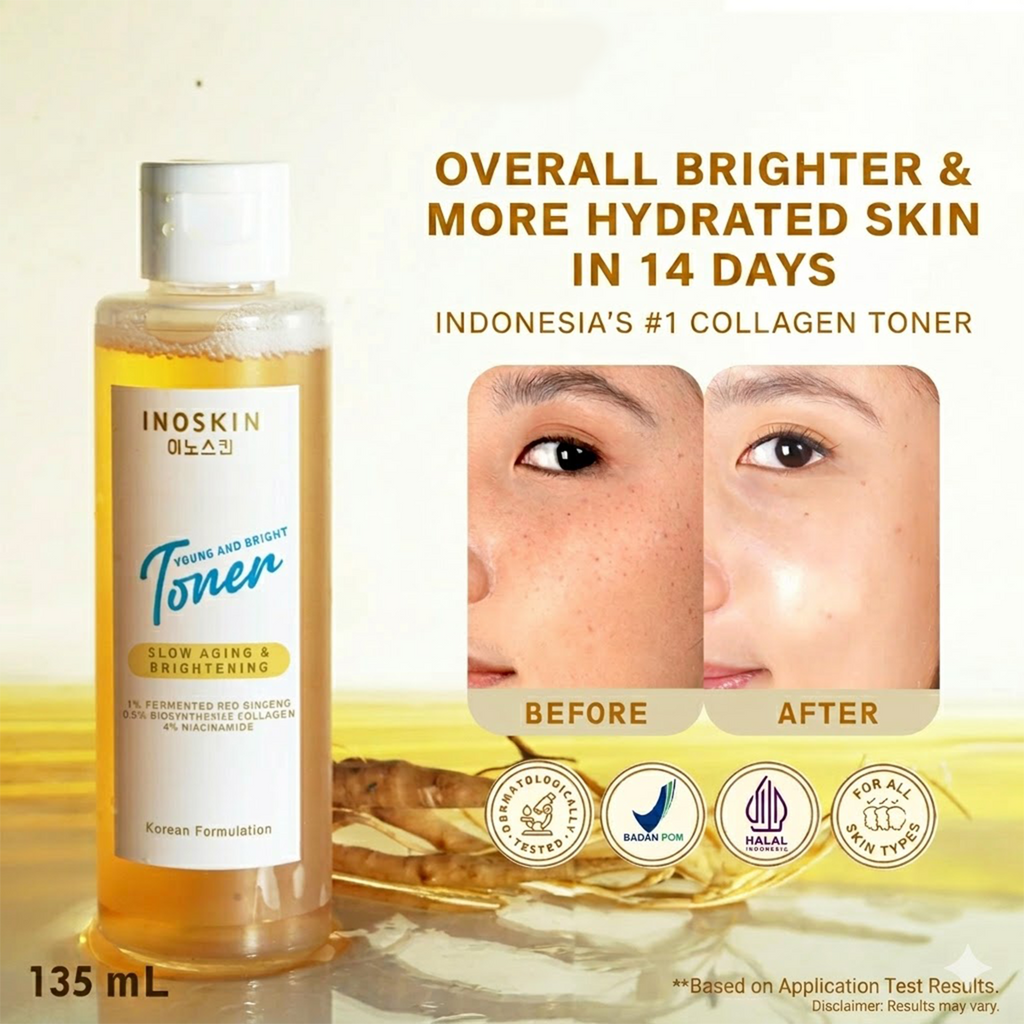 INOSKIN Young & Bright Hydrating Toner Collagen Glowing Face Toner All Skin