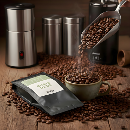 50/50 Arabica Robusta Coffee Beans 1kg – Commercial Grade Blend Fresh Roast