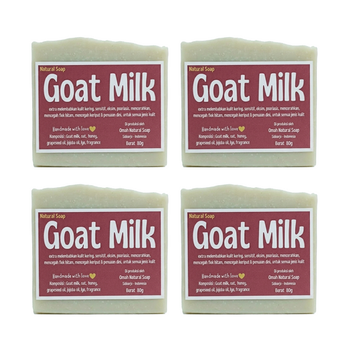 4PCS Omah Natural Goat Milk Soap 80g Bar Natural Moisturizing Handmade Soap Set
