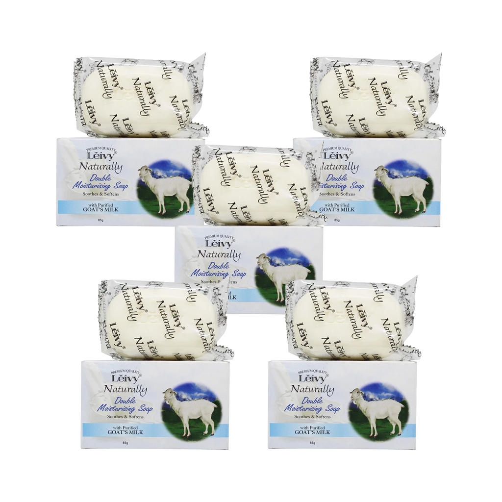 5PCS Leivy Double Moisturising Goat's Milk Bar Soap 85g Nourishing Bath Soap Set