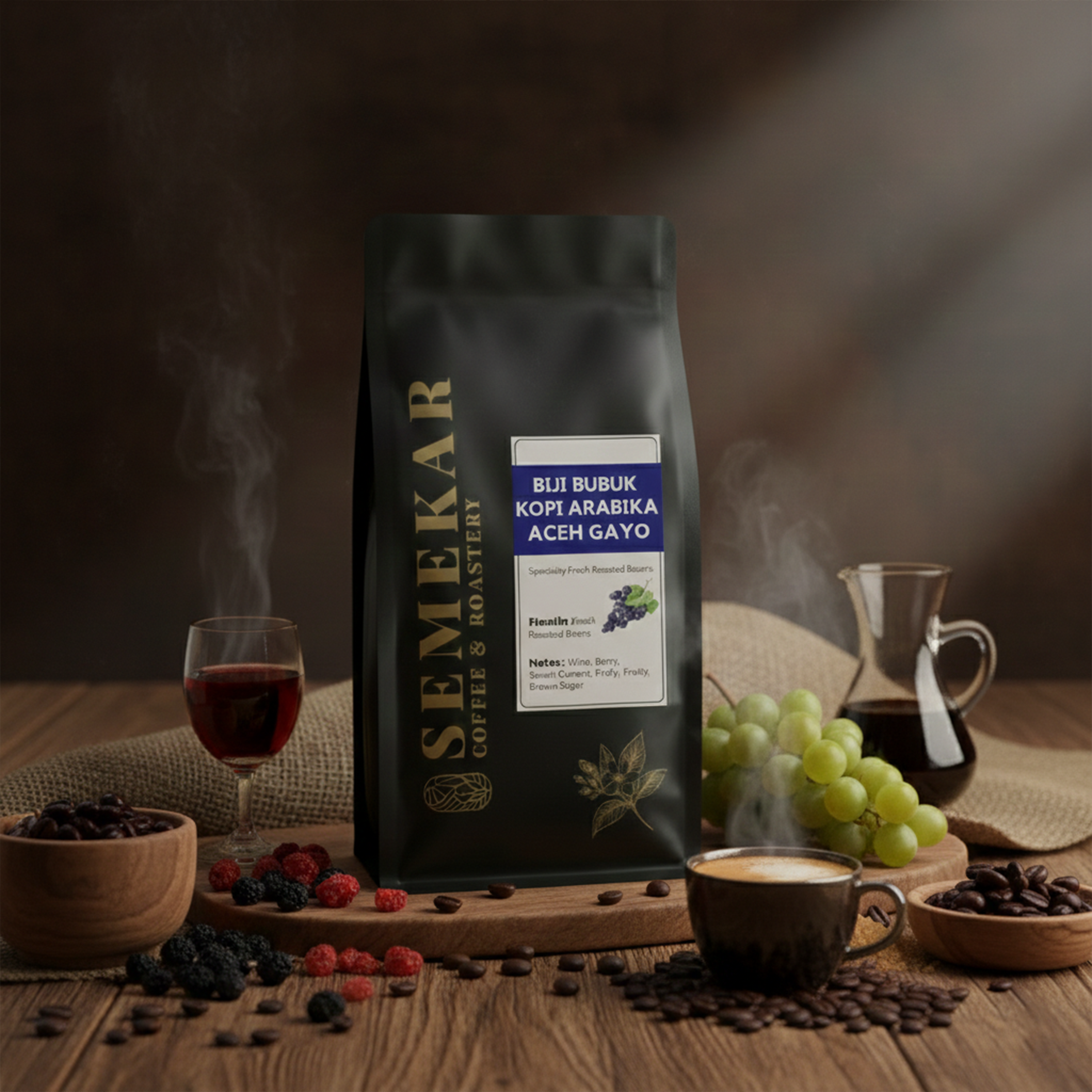 Semekar Coffee Arabica Aceh Gayo Wine – Medium Grind Specialty Roasted Coffee