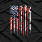 American Flag Guitar Red White Patriotic Music Lover T-Shirt