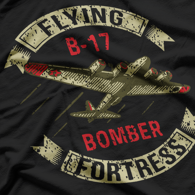 B17 Heavy Bomber WW2 Plane Aircraft USA Flag Veteran Pilot T-Shirt