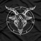 Pentagram Baphomet Satanist Goat Symbol of Dark Power and Rebellion T-Shirt